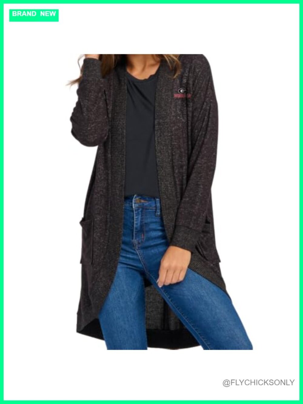 UGA Cuddle Cardigan Crew Neck Long Sleeve Cozy Sweater